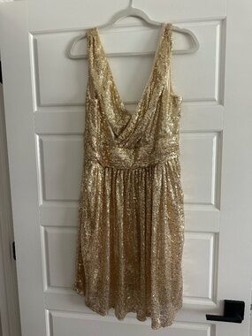 NWT Kate Kasin Gold Sequin Dress XL